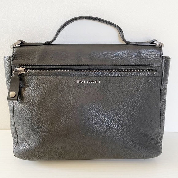 Bvlgari black leather small satchel handbag - Picture 2 of 11